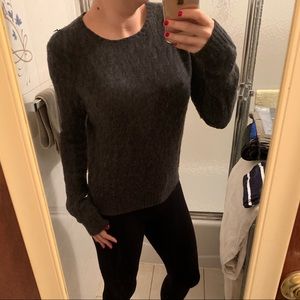 Ralph Lauren 100% Cashmere Cable Knit Sweater-Gray